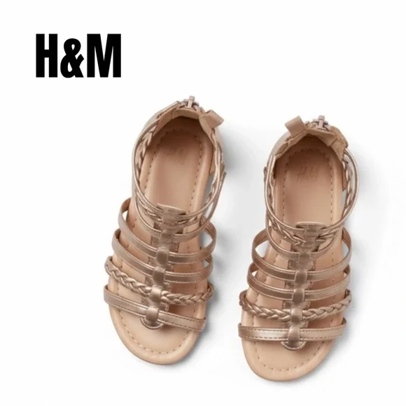 H&M Shoes Hm Kids Gold Braided Sandals Poshmark